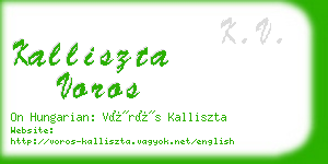 kalliszta voros business card